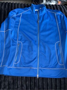 Clique Royal Blue Full-Zip Athletic Track Jacket size S T0185
